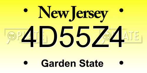 4D55Z4 New Jersey License Plate