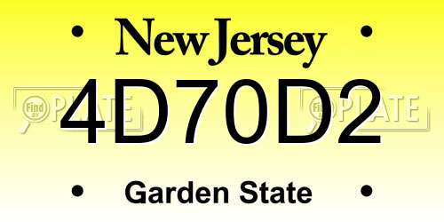 4D70D2 New Jersey License Plate