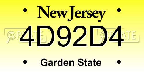 4D92D4 New Jersey License Plate