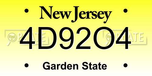 4D92O4 New Jersey License Plate