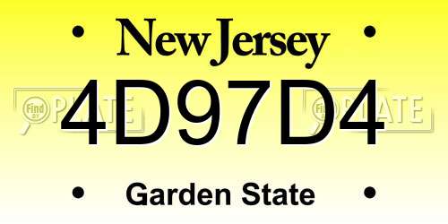 4D97D4 New Jersey License Plate