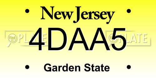 4DAA5 New Jersey License Plate
