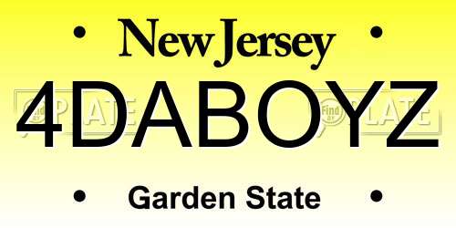 4DABOYZ New Jersey License Plate