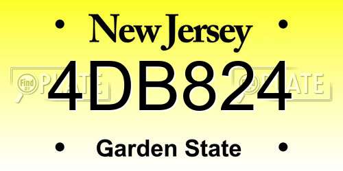 4DB824 New Jersey License Plate