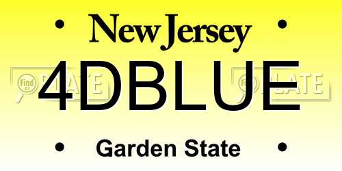 4DBLUE New Jersey License Plate