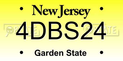 4DBS24 New Jersey License Plate
