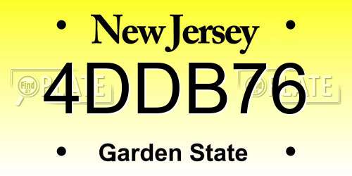 4DDB76 New Jersey License Plate