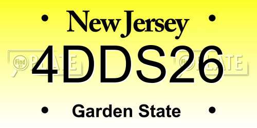 4DDS26 New Jersey License Plate