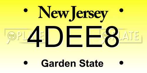 4DEE8 New Jersey License Plate