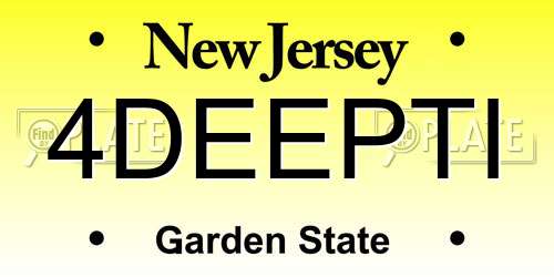 4DEEPTI New Jersey License Plate