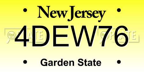 4DEW76 New Jersey License Plate