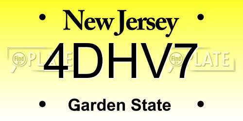 4DHV7 New Jersey License Plate