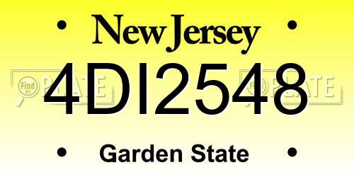 4DI2548 New Jersey License Plate