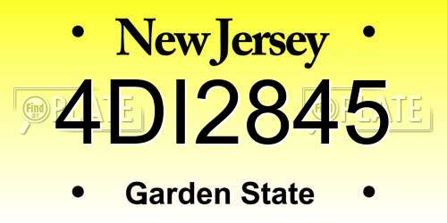 4DI2845 New Jersey License Plate