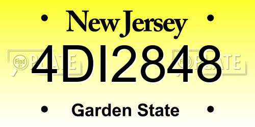 4DI2848 New Jersey License Plate