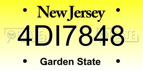 4DI7848 New Jersey License Plate