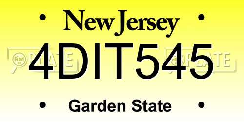 4DIT545 New Jersey License Plate