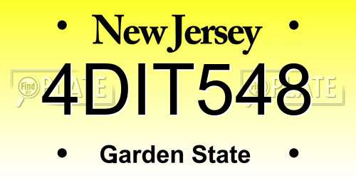 4DIT548 New Jersey License Plate