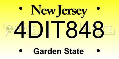 4DIT848 New Jersey License Plate