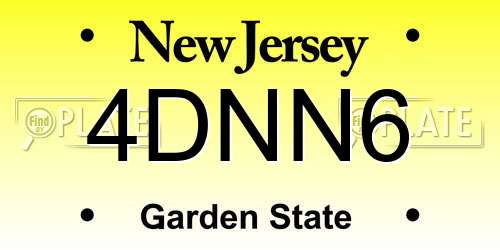4DNN6 New Jersey License Plate