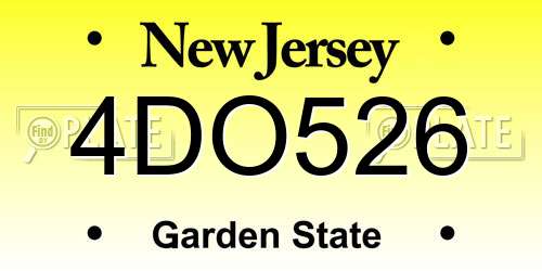 4DO526 New Jersey License Plate
