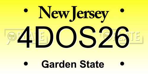 4DOS26 New Jersey License Plate