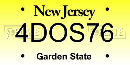 4DOS76 New Jersey License Plate
