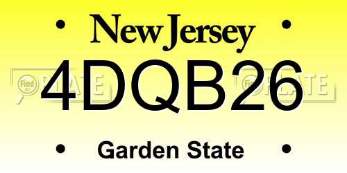 4DQB26 New Jersey License Plate