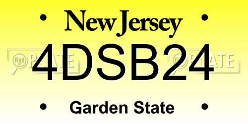 4DSB24 New Jersey License Plate