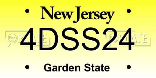 4DSS24 New Jersey License Plate