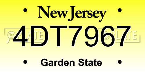 4DT7967 New Jersey License Plate