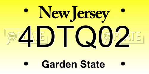 4DTQ02 New Jersey License Plate