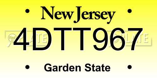 4DTT967 New Jersey License Plate
