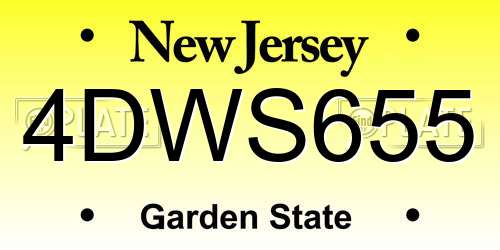 4DWS655 New Jersey License Plate