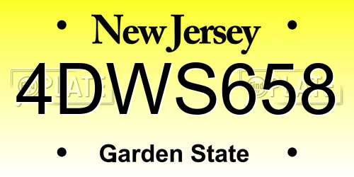 4DWS658 New Jersey License Plate