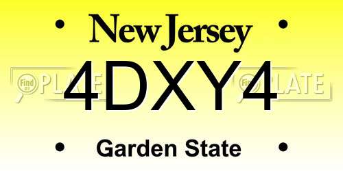 4DXY4 New Jersey License Plate