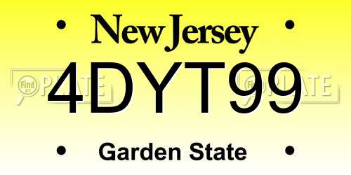 4DYT99 New Jersey License Plate