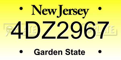 4DZ2967 New Jersey License Plate