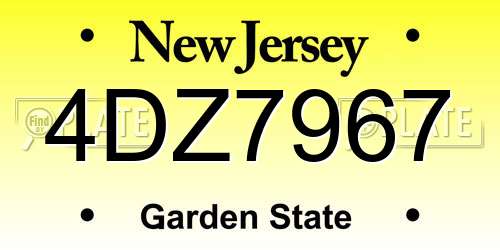 4DZ7967 New Jersey License Plate