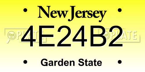 4E24B2 New Jersey License Plate