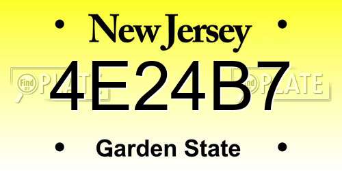 4E24B7 New Jersey License Plate