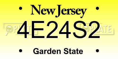 4E24S2 New Jersey License Plate