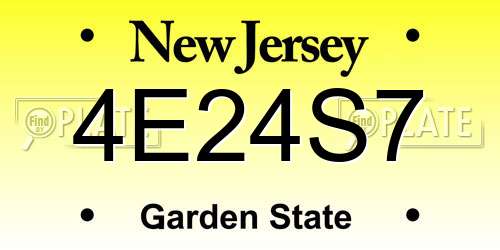4E24S7 New Jersey License Plate