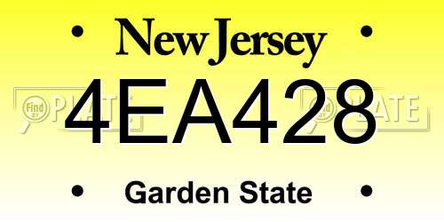 4EA428 New Jersey License Plate