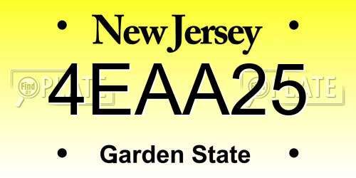4EAA25 New Jersey License Plate