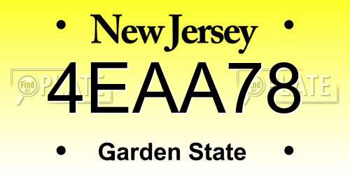 4EAA78 New Jersey License Plate