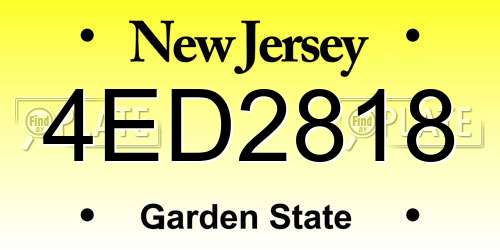 4ED2818 New Jersey License Plate