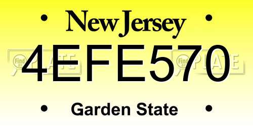 4EFE570 New Jersey License Plate