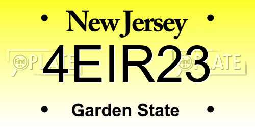 4EIR23 New Jersey License Plate