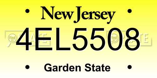 4EL5508 New Jersey License Plate